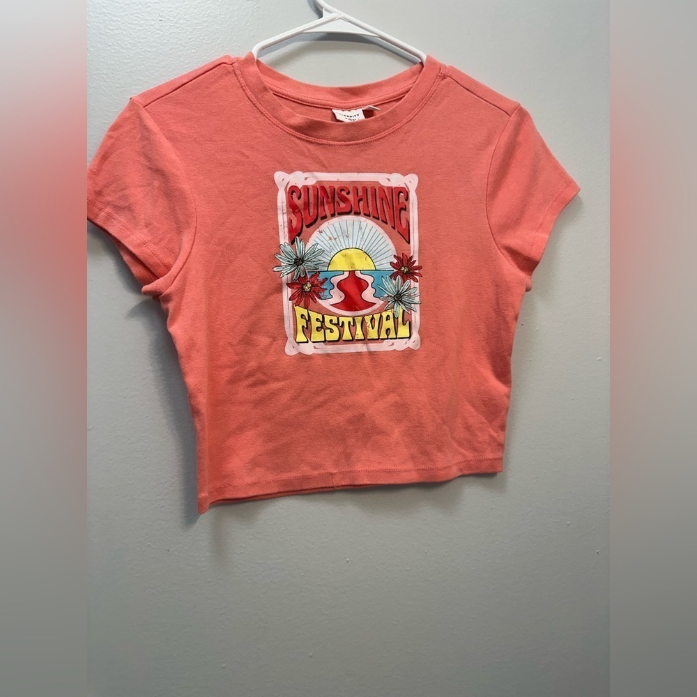 Celebrity Pink Vibrant Coral Crop Top